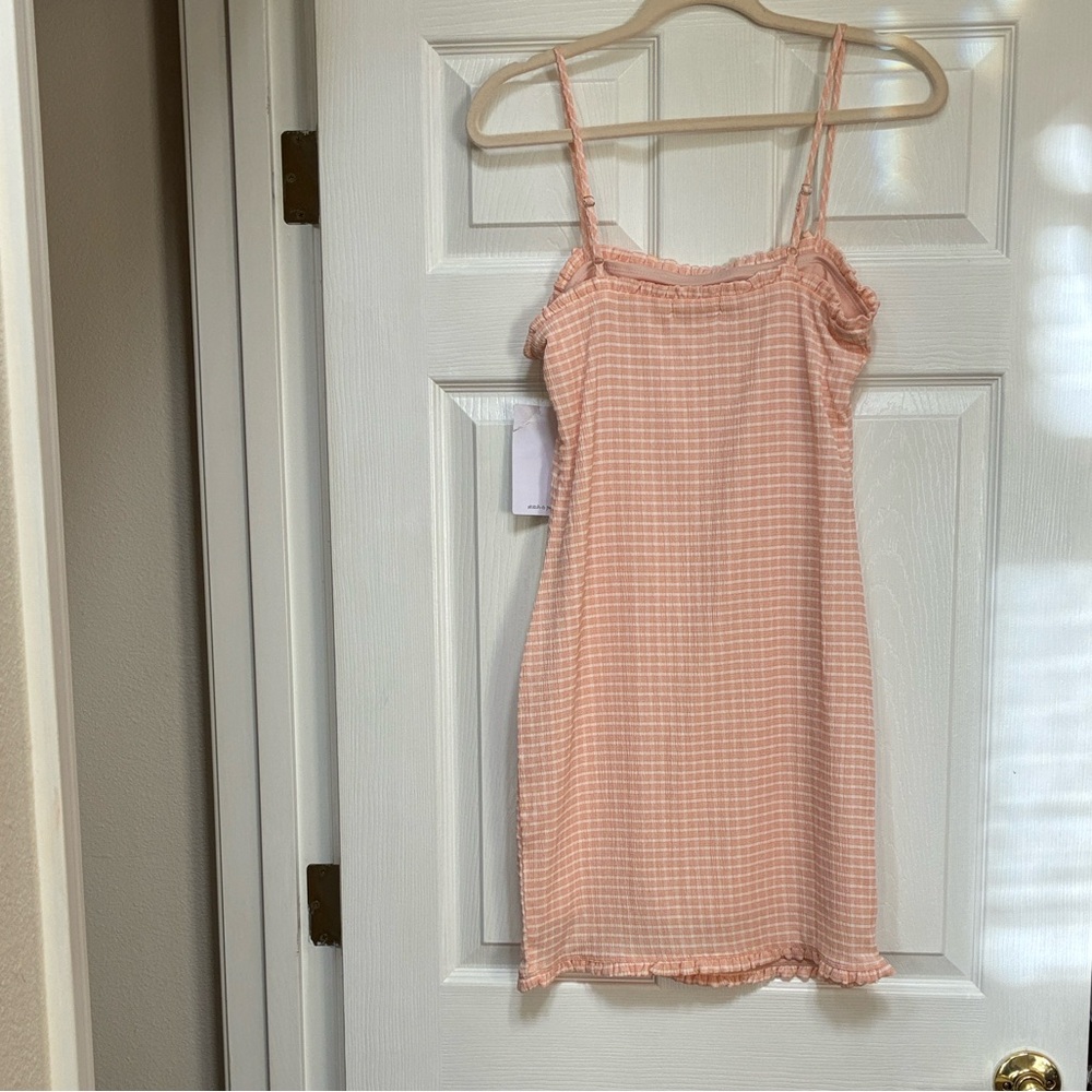 Peach Gingham Slip Dress - Picture 4 of 5